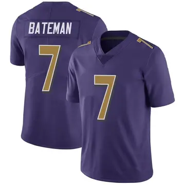 Nike Rashod Bateman Youth Limited Baltimore Ravens Purple Color Rush Vapor Untouchable Jersey