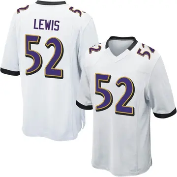 Nike Ray Lewis Men's Game Baltimore Ravens White Jersey