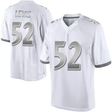Nike Ray Lewis Men's Limited Baltimore Ravens White Platinum Jersey