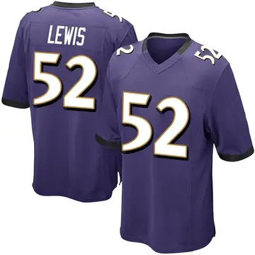 Nike Ray Lewis Youth Game Baltimore Ravens Purple Team Color Jersey