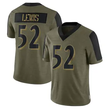 Nike Ray Lewis Youth Limited Baltimore Ravens Olive 2021 Salute To Service Jersey