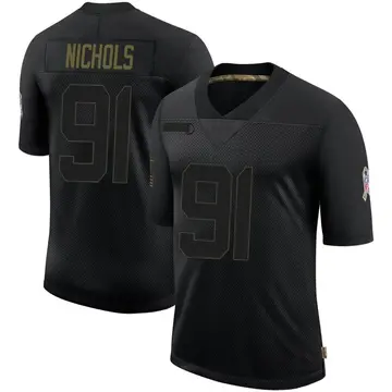 Nike Rayshad Nichols Men's Limited Baltimore Ravens Black 2020 Salute To Service Jersey
