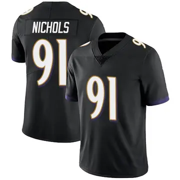 Nike Rayshad Nichols Men's Limited Baltimore Ravens Black Alternate Vapor Untouchable Jersey
