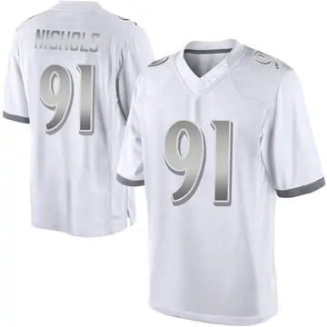 Nike Rayshad Nichols Men's Limited Baltimore Ravens White Platinum Jersey