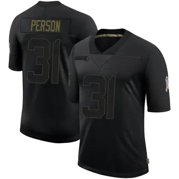 Nike Ricky Person Men's Limited Baltimore Ravens Black 2020 Salute To Service Jersey