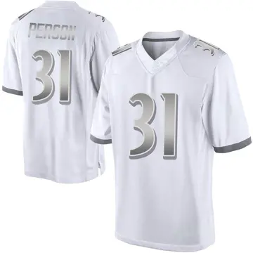 Nike Ricky Person Men's Limited Baltimore Ravens White Platinum Jersey
