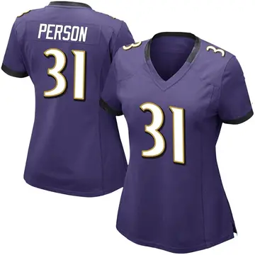 Nike Ricky Person Women's Limited Baltimore Ravens Purple Team Color Vapor Untouchable Jersey