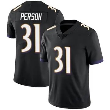 Nike Ricky Person Youth Limited Baltimore Ravens Black Alternate Vapor Untouchable Jersey