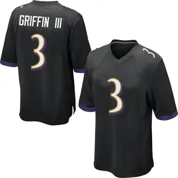 Nike Robert Griffin III Men's Game Baltimore Ravens Black Jersey