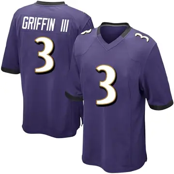 Nike Robert Griffin III Men's Game Baltimore Ravens Purple Team Color Jersey