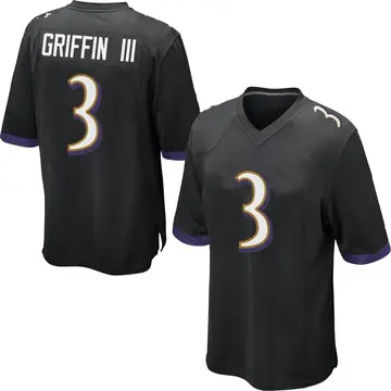 Nike Robert Griffin III Youth Game Baltimore Ravens Black Jersey