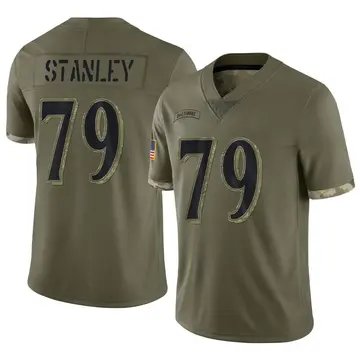 Nike Ronnie Stanley Youth Limited Baltimore Ravens Olive 2022 Salute To Service Jersey