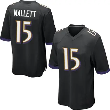 Nike Ryan Mallett Men's Game Baltimore Ravens Black Jersey