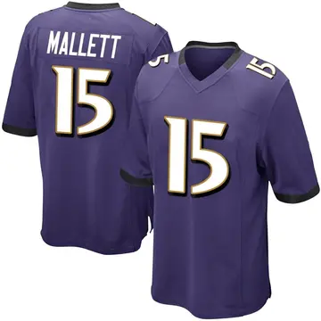 Nike Ryan Mallett Men's Game Baltimore Ravens Purple Team Color Jersey