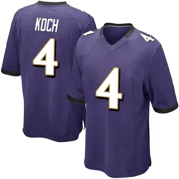 Nike Sam Koch Men's Game Baltimore Ravens Purple Team Color Jersey