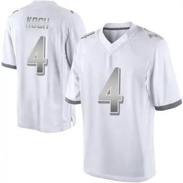Nike Sam Koch Men's Limited Baltimore Ravens White Platinum Jersey