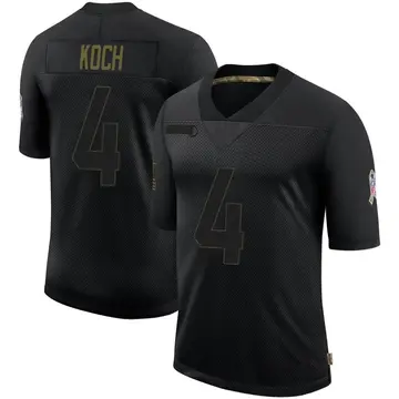 Nike Sam Koch Youth Limited Baltimore Ravens Black 2020 Salute To Service Jersey