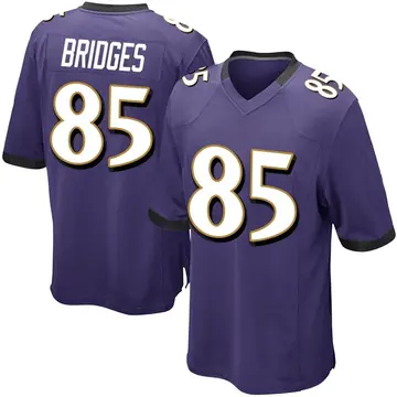 Nike Shemar Bridges Men's Game Baltimore Ravens Purple Team Color Jersey