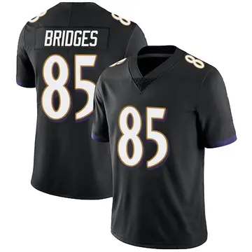 Nike Shemar Bridges Men's Limited Baltimore Ravens Black Alternate Vapor Untouchable Jersey
