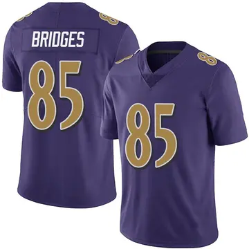 Nike Shemar Bridges Men's Limited Baltimore Ravens Purple Team Color Vapor Untouchable Jersey
