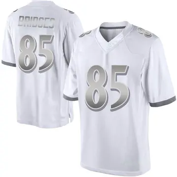Nike Shemar Bridges Men's Limited Baltimore Ravens White Platinum Jersey
