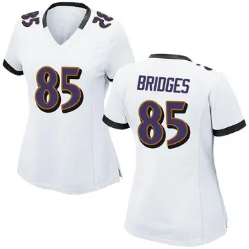 Nike Shemar Bridges Women's Game Baltimore Ravens White Jersey