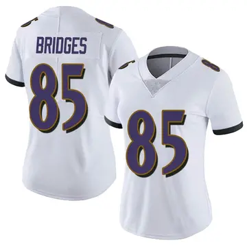 Nike Shemar Bridges Women's Limited Baltimore Ravens White Vapor Untouchable Jersey