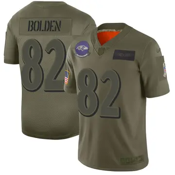 Nike Slade Bolden Men's Limited Baltimore Ravens Camo 2019 Salute to Service Jersey