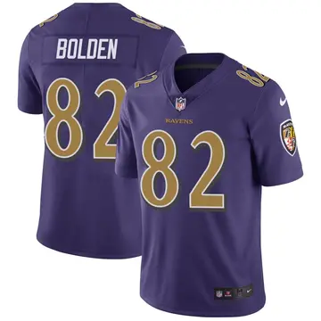 Nike Slade Bolden Men's Limited Baltimore Ravens Purple Color Rush Vapor Untouchable Jersey