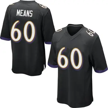 Nike Steven Means Youth Game Baltimore Ravens Black Jersey