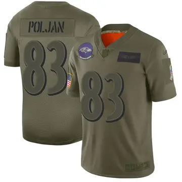 Nike Tony Poljan Men's Limited Baltimore Ravens Camo 2019 Salute to Service Jersey