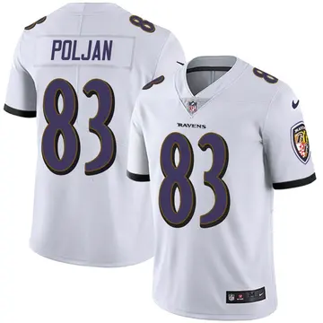 Nike Tony Poljan Men's Limited Baltimore Ravens White Vapor Untouchable Jersey