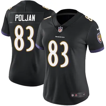 Nike Tony Poljan Women's Limited Baltimore Ravens Black Alternate Vapor Untouchable Jersey