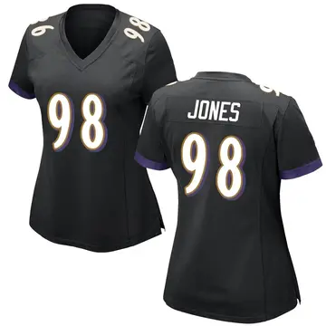 Nike Travis Jones Women's Game Baltimore Ravens Black Jersey
