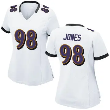 Nike Travis Jones Women's Game Baltimore Ravens White Jersey
