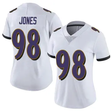 Nike Travis Jones Women's Limited Baltimore Ravens White Vapor Untouchable Jersey