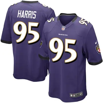 Nike Trent Harris Men's Game Baltimore Ravens Purple Team Color Jersey