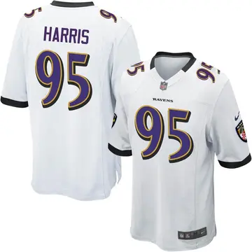 Nike Trent Harris Men's Game Baltimore Ravens White Jersey