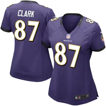 Nike Trevon Clark Women's Limited Baltimore Ravens Purple Team Color Vapor Untouchable Jersey