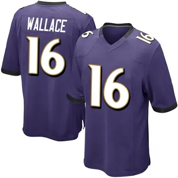 Nike Tylan Wallace Youth Game Baltimore Ravens Purple Team Color Jersey