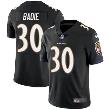 Nike Tyler Badie Men's Limited Baltimore Ravens Black Alternate Vapor Untouchable Jersey