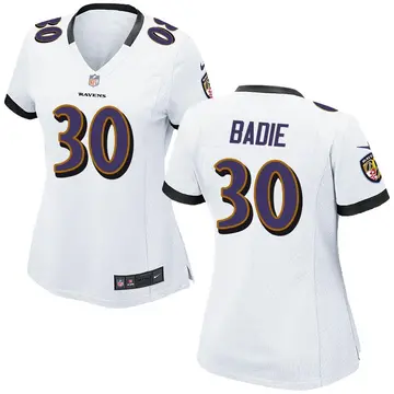 Nike Tyler Badie Women's Game Baltimore Ravens White Jersey
