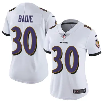 Nike Tyler Badie Women's Limited Baltimore Ravens White Vapor Untouchable Jersey