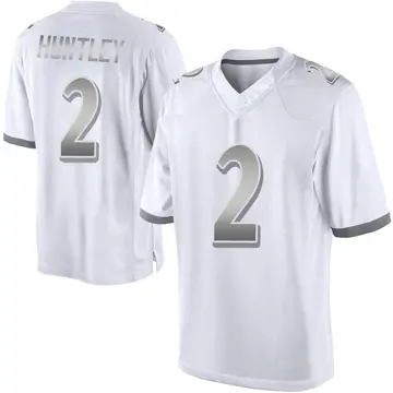 Nike Tyler Huntley Men's Limited Baltimore Ravens White Platinum Jersey