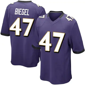 Nike Vince Biegel Men's Game Baltimore Ravens Purple Team Color Jersey