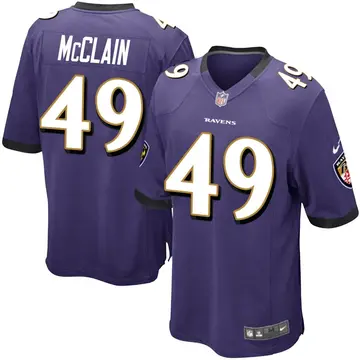 Nike Zakoby McClain Men's Game Baltimore Ravens Purple Team Color Jersey