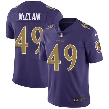 Nike Zakoby McClain Men's Limited Baltimore Ravens Purple Color Rush Vapor Untouchable Jersey