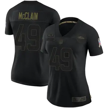 Nike Zakoby McClain Women's Limited Baltimore Ravens Black 2020 Salute To Service Jersey
