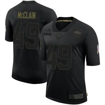 Nike Zakoby McClain Youth Limited Baltimore Ravens Black 2020 Salute To Service Jersey